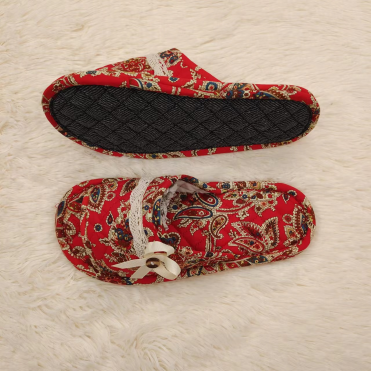 Asian classic style fashion and fancy ladies indoor slippers textile upper stitching outsole style. (2)
