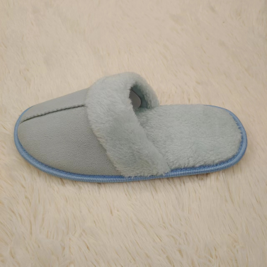 Classic fashionable comfortable and fancy ladies indoor slippers suede fabric upper side binding outsole style. (3)