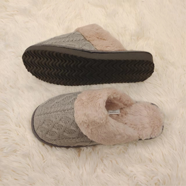 Factory wholesale ladies indoor slippers breathable warm soft knitting upper cemented outsole style. (2)