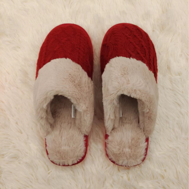 Factory wholesale ladies indoor slippers breathable warm soft knitting upper cemented outsole style. (3)
