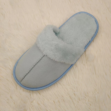 Classic fashionable comfortable and fancy ladies indoor slippers suede fabric upper side binding outsole style. (4)