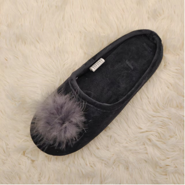 Fashionable comfortable and fancy ladies indoor clogs velvet upper stitching & turndown outsole style. (3)